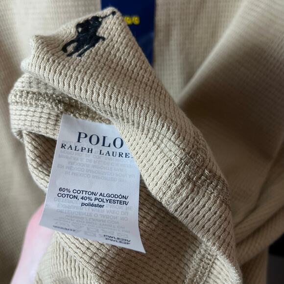 •NWT• POLO Ralph Lauren Tan long sleeve sleepwear in Large - Picture 6 of 12